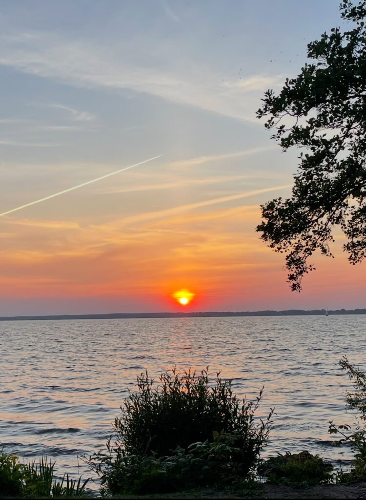 Beautiful Sunset at Steinhuder Meer Badeinsel.